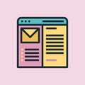 E-mail inbox. Concept illustration, flat design linear style banner.