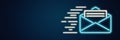 E-mail and instant messaging neon icon