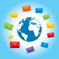 E-mail marketing around the globe Royalty Free Stock Photo