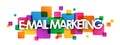 E-MAIL MARKETING colorful overlapping squares banner Royalty Free Stock Photo