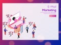 E-mail Marketing concept based landing page design, isometric il