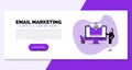 E-mail marketing concept. Creative template in purple style