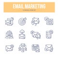 E-Mail Marketing Doodle Icons Royalty Free Stock Photo