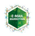 E-mail Marketing floral plants pattern green hexagon button