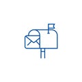 E mail marketing line icon concept. E mail marketing flat  vector symbol, sign, outline illustration. Royalty Free Stock Photo