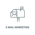 E mail marketing line icon, vector. E mail marketing outline sign, concept symbol, flat illustration Royalty Free Stock Photo