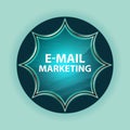 E-mail Marketing magical glassy sunburst blue button sky blue background Royalty Free Stock Photo