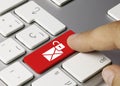 E-mail not secure  Inscription on Red Keyboard Key Royalty Free Stock Photo