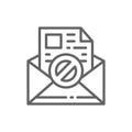 E-mail protection, anti-malware, spyware, trojan line icon.
