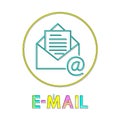 E-mail Round Bright Linear Icon with Envelope