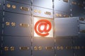 E-mail security and protection internet concept. Sign of email with safe deposit box Royalty Free Stock Photo