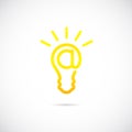 E-mail Sign Light Bulb Vector Concept Symbol Icon Royalty Free Stock Photo