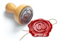 E-mail sign sealing wax stamp isolated on white background. Int Royalty Free Stock Photo