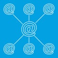 E-mail spreading line pictogram Royalty Free Stock Photo