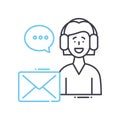 e-mail support line icon, outline symbol, vector illustration, concept sign