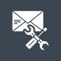 E-mail Support Related Vector Glyph Icon