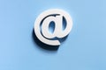 E-mail symbol on blue background concept for internet, contact us and e-mail address Royalty Free Stock Photo