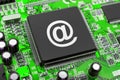 E-mail symbol on computer chip