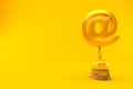 E-mail symbol golden trophy