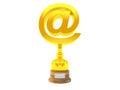 E-mail symbol golden trophy