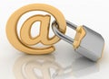 E-mail symbol with lock Royalty Free Stock Photo