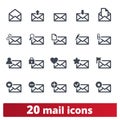 E-mail Vector Icons Set For Web And Mobile App Royalty Free Stock Photo