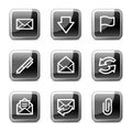 E-mail web icons, glossy buttons series Royalty Free Stock Photo