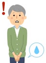 Incontinence elderly man