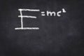 E=mc2 formula on chalkboard Royalty Free Stock Photo
