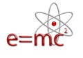 E=mc2 Equation and atom