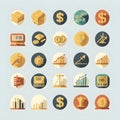 E-money cash e-coins money icons logo for e-commerce, game, website, application, system Royalty Free Stock Photo