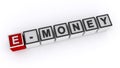 E-money word block on white Royalty Free Stock Photo