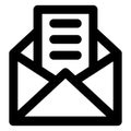 E newsletter, email document Bold Outline vector icon which can be easily modified do edit Royalty Free Stock Photo