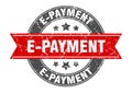 e-payment round stamp with ribbon. label sign Royalty Free Stock Photo
