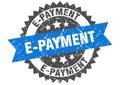 E-payment stamp. e-payment grunge round sign. Royalty Free Stock Photo