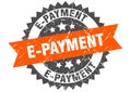 E-payment stamp. e-payment grunge round sign. Royalty Free Stock Photo