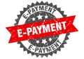 E-payment stamp. e-payment grunge round sign. Royalty Free Stock Photo