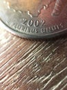 `E Pluribus Unum` on US Quarter