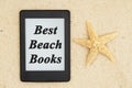 An e-reader on the beach for your summer reading Royalty Free Stock Photo