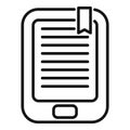 E reader icon outline vector. Online books store
