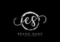 E and S Initial handwriting logo design with brush circle. handwritten logo for fashion, team, wedding, luxury logo