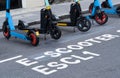 E-scooter on-road parking bay in London Royalty Free Stock Photo