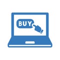 E-shopping, online shopping icon, buying / blue color