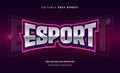 E sport gaming text effect pink, editable text effect Royalty Free Stock Photo