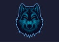 E-sports logo with the basic theme of wolves. Wolf head esport logo template