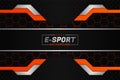 E-Sports Realistic Modern Background Dark and Orange Metallic with Hexagon Pattern Royalty Free Stock Photo