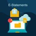 E-statements flat concept vector icon