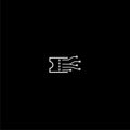 E ticket icon isolated on dark background Royalty Free Stock Photo