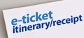 E-ticket Itinerary Receipt Royalty Free Stock Photo