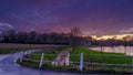 The flooded fields after Storm Dennis around South Boarhunt Mill, Hampshire, UK Royalty Free Stock Photo